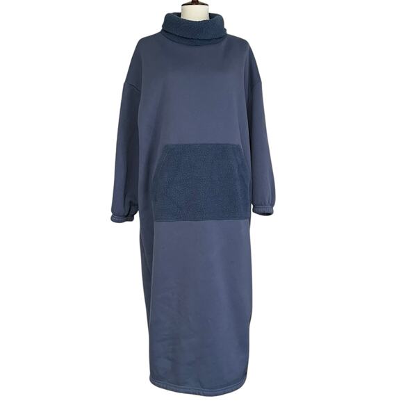 Nap Women's Mock Neck Loungewear Oversized Fleece Knit Dress Size Small - Picture 3 of 12